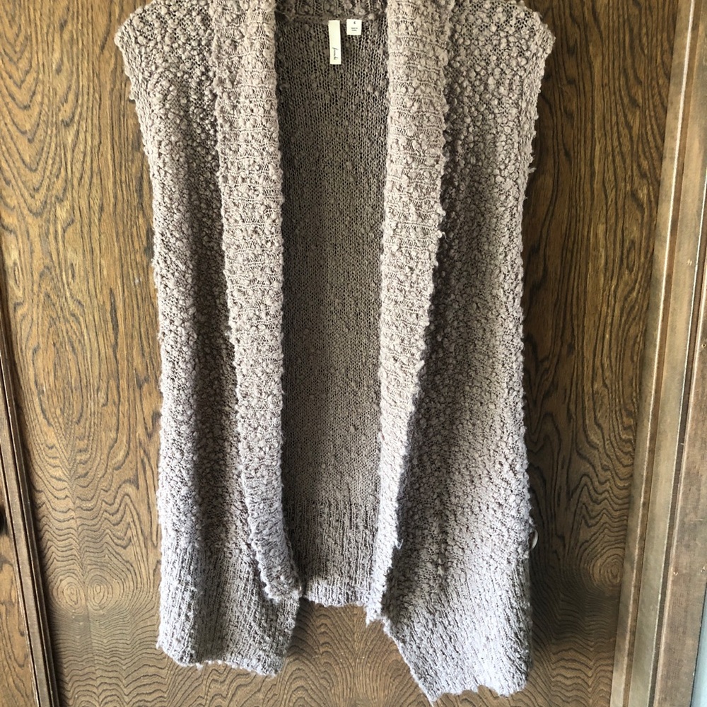 Frenchi Women's Textured Open-Front Cardigan - Gray